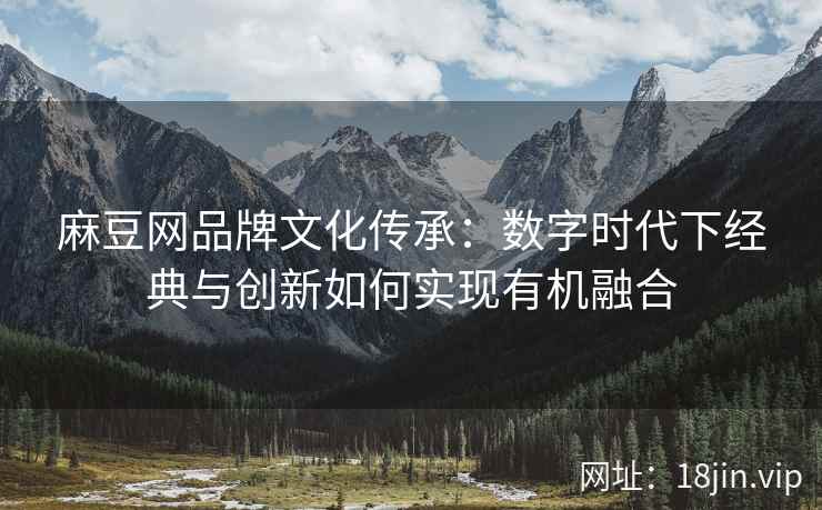 麻豆网品牌文化传承：数字时代下经典与创新如何实现有机融合